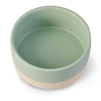 Životni život dvotona keramička zdjela za kućne ljubimce, srednja, zelena