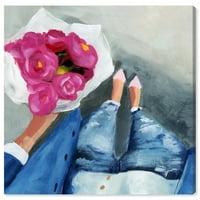 Wynwood Studio 'Outfit of the Day' Moda i Glam Wall Art Canvas Print - Plava, ružičasta, 30 30