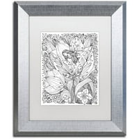 Zaštitni znak likovna umjetnost Vile i šumska stvorenja 3 Canvas Art by Kcdoodleart White Matte, srebrni okvir
