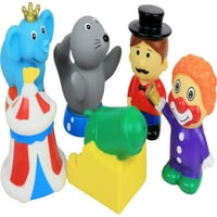 Kliknite N 'Play Circus Figurice Play Set za djecu, Meki dodirni vinilni figurica igračka za kupanje