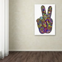 Zaštitni znak likovna umjetnost Psychedelic Mehndi Mirovni znak Canvas Art by Kathy G. Ahrens