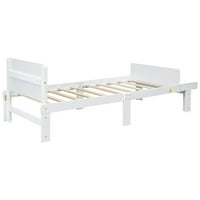 Okvir kreveta s klupom na kraju kreveta, kompaktan, bijeli