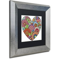 Zaštitni znak likovna umjetnost Cvjetno srce Canvas Art by Hello Angel, Black Matte, Silver Frame