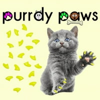 Purrdy šape meke kapice za nokte za mačke 40pk - neonsko žuto mače