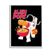 Stupell Industries Alien Pops podebljani moderni crtani lik žitarice uokvirene zidne umjetnosti, 14, dizajn Michaela