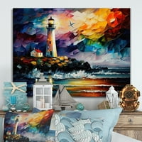 DesignArt svjetionik uz Ocean v Canvas Wall Art