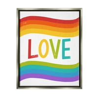 Stupell Industries Rainbow Love Pride Stripes Odmor Slikanje siva floater uokvirena umjetnički print zidna umjetnost