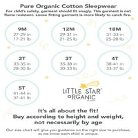 Little Star Organic Baby & Toddler unise majice s kratkim i dugim rukavima, kratke hlače i hlače pidžame, veličina