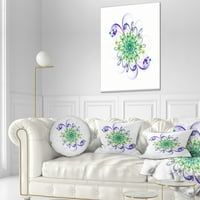Šarmantni zeleno-ljubičasti fraktalni cvjetni dizajn-Cvjetni jastuk-12.20