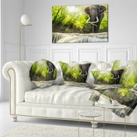 Dizajn Erawan vodopad sa slonom - jastuk za bacanje fotografije - 12x20
