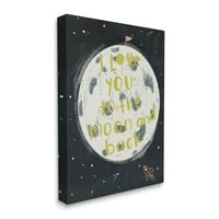 Volim te moon i leđa svemirska umjetnost za djecu grafičku umjetničku galeriju omotana platno print zidna umjetnost