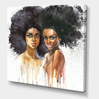 DesignArt 'Portret dviju afroameričkih žena' modernih platna zidnih umjetničkih tiska