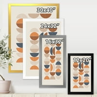 DesignArt 'Sažetak Mjesec i sunce u narančastoj i plavoj' Moderni uokvireni umjetnički tisak