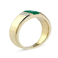 Imperijalni dragulj 10k žuto zlato smaragd Smaragd 1 8CT TW DIAMMAND muški prsten