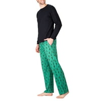 Muška pidžama Set pidžama za muškarce PJ Set s pamučnim pletenim muškarcima pidžama hlače i majica s dugim rukavima