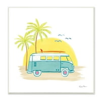 Stupell Industries Summertime Tropska sabirnija Sunshine Palm Tree Travel Ilustracije Crteži Neprerađeni umjetnički