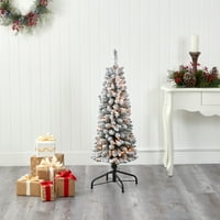 4ft. Oped olovke Umjetno božićno drvce s jasnim svjetlima i savijenim granama