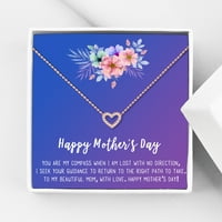 Ogrlica za majčin dan i kartica, poklon za mamu, poklon za nju, poklon za matičnu ogrlicu, ogrlica za srce za Majčin