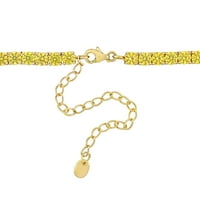 Miabella ženska ct žuta kubična cirkonija teniska ogrlica u žutom srebrom - + 3
