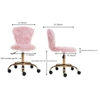 Dizajnerska skupina sredinom leđa podesiva okretna isprazna tanasta stolica s fau krznom, ružičastom