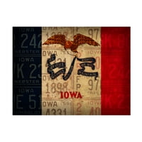 Crveni atlas dizajnira platno za zastavu 'Iowa State Flag'