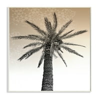 Stupell Industries Palm Tree tropici bež geometrijski uzorak nebeska zidna ploča, 19, dizajn Daphne Polselli
