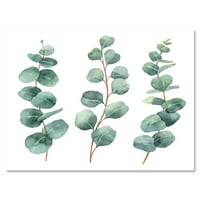 DesignArt 'mlade eukaliptus grane i lišće I' tradicionalno platno zidne umjetničke tisak