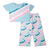 Wonder Nation Girls set pidžama s kratkim rukavima s kratkim rukavima, 2-komad, veličine 4- & Plus