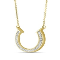 Ogrlica za srebrne lance za žene - 14k zlatna ogrlica od srebrne potkove s pjenušavim originalnim 0. CTW bijeli