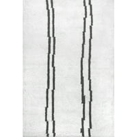 Nuloom Isis ručno izrađene prugaste prostirke, 8 '10', bjelokosti
