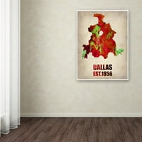 Dallas akvarelna karta platno umjetnost od Naxarta
