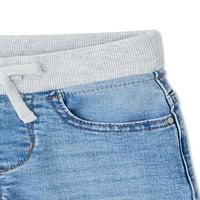 Wonder Nation Girls Pleteni struk traper jean Bermuda kratke hlače, 2-paket, veličine 5- & Plus