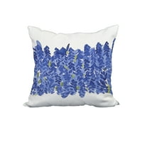 Flower Bell Bunch plavi cvjetni print ukrasni poliestersko jastuk s platnenom teksturom