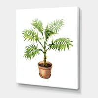 Biljka palme u glinenom loncu za cvijeće slika na platnu umjetnički tisak
