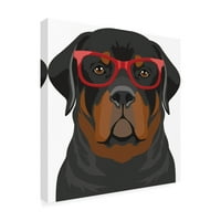 FURBABY Affiliates 'Rottweiler nose hipsterske naočale 1' platno umjetnost