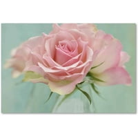 Prepoznatljiva likovna umjetnost ružičaste ruže na platnu Cora Neale