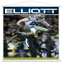 Dallas Cowboys - plakat Ezekiel Elliott Wall s drvenim magnetskim okvirom, 22.375 34