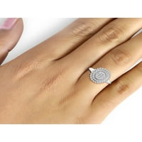 Nakit klub 0. 1 karatni bijeli dijamantni prsten od srebra za žene