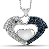 Jewelersclub Sterling Silver Heart ogrlica s bijelim dijamantnim karatom