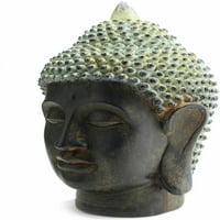 Nasmiješena meditirajući Buddha Shakyamuni glava kip 10.5 Visok blagoslov milosrđe i ljubav G16628