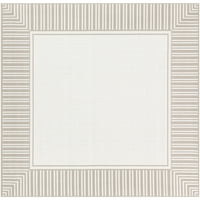 Alfresco Taupe White 8'10 kvadratna vikendica Unutarnji vanjski kvadratni prostor prostirka prostirka