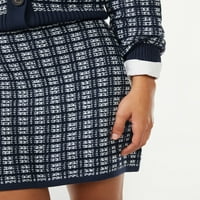 Besplatna montaža suknja za mini džemper za žene s tweedom