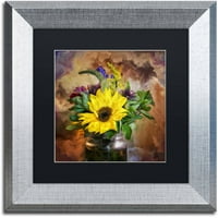 Zaštitni znak likovna umjetnost Staklenka od divljih cvijeća platna umjetnost Lois Bryan Black Matte, srebrni okvir