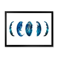 DesignArt 'Blue Moon različite faze' Boemijski i eklektični uokvireni umjetnički tisak