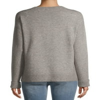 Vremenski i TRU pulover za pulover s ženskim rebrastim rukavima