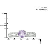 Jewelersclub ružičasti ametist prsten rođeni nakit - 1. karata ružičasta ametist 0. nakit od srebrnog prstena od