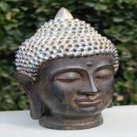 Nasmiješeni meditirajući Buddha Shakyamuni glava kip 10.5 Visok blagoslov milosrđe i volim mirnu feng shui ideju