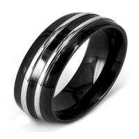 Obalni nakit prsten od nehrđajućeg čelika s crnim premazom