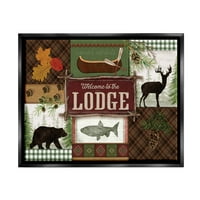 Dobrodošli Lodge Plead Divlji životinje životinje i insekti grafička umjetnost Jet Crni uokvireni umjetnički print