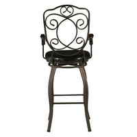 Linon Jurgens 30 Metal bar stolica sa okretnim, tamno smeđom